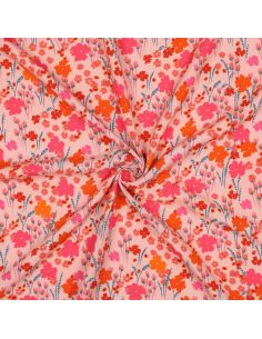 Tissu viscose - Champêtre pêche