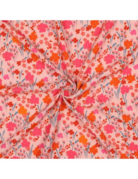 Tissu viscose - Champêtre pêche