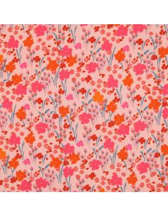 Tissu viscose - Champêtre pêche 2
