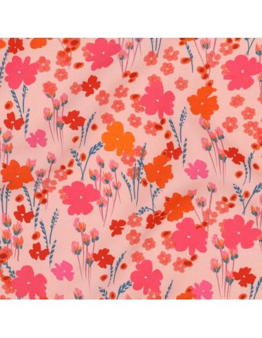 Tissu viscose - Champêtre pêche