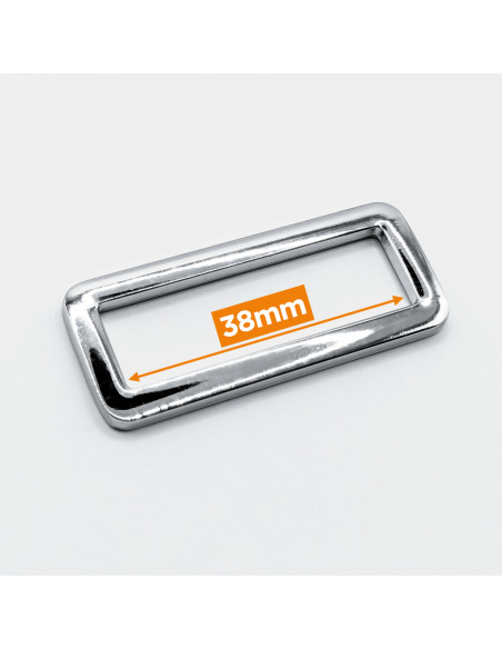 Boucle rectangulaire métal - Argent 38 mm
