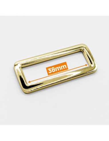 Boucle rectangulaire métal - Or jaune 38 mm