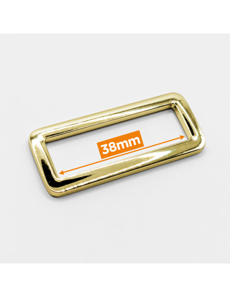 Boucle rectangulaire métal - Or jaune 38 mm