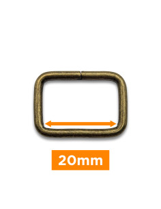 Boucle rectangulaire - Bronze 20 mm