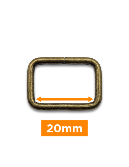 Boucle rectangulaire - Bronze 20 mm