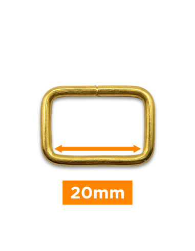 Boucle rectangulaire - Or 20 mm