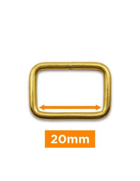Boucle rectangulaire - Or 20 mm