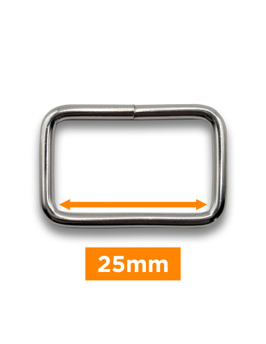 Boucle rectangulaire - Argent 25 mm