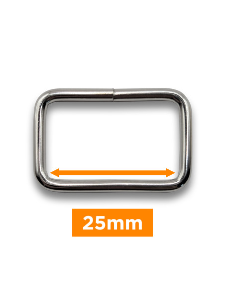 Boucle rectangulaire - Argent 25 mm
