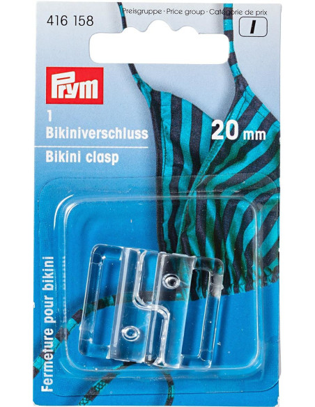 Clips attache maillot de bain transparent 20 mm