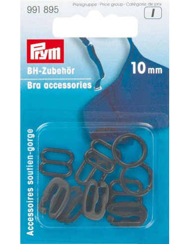 Accessoires de soutien gorge 10 mm noir