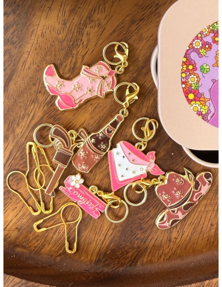 Set de 12 anneaux marqueurs de maille - Cowgirl summer