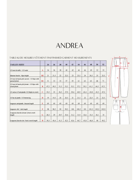 Patron de pantalon Andréa - Maison Fauve