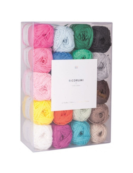 Coffret 20 pelotes de coton Ricorumi