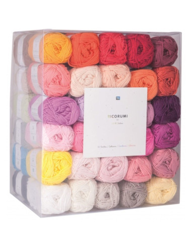 Coffret 60 pelotes de coton Ricorumi