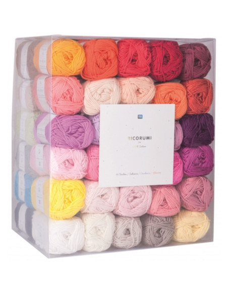 Coffret 60 pelotes de coton Ricorumi