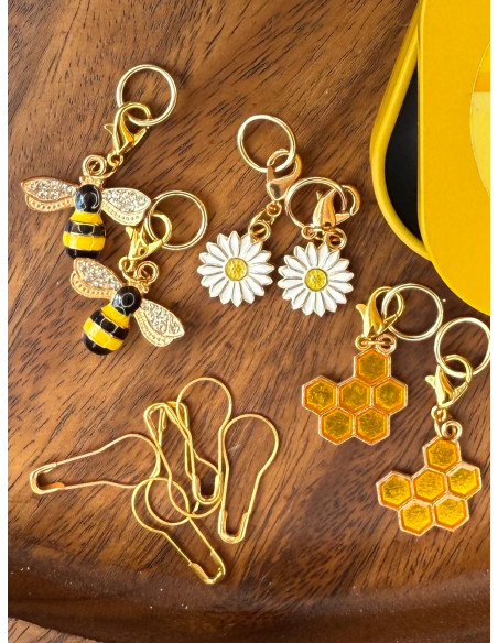 Set de 12 anneaux marqueurs de maille - Honeybee
