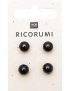 Carte de 4 yeux 8,5 mm noir Ricorumi