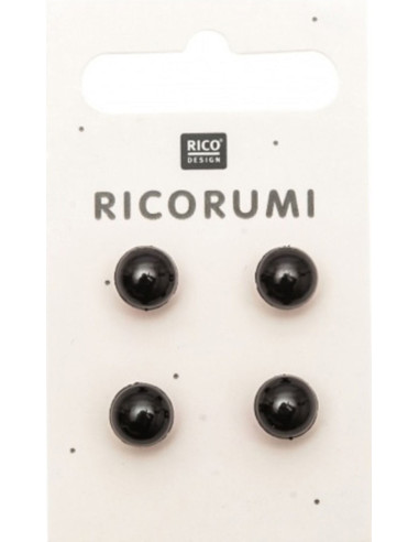 Carte de 4 yeux 8,5 mm noir Ricorumi
