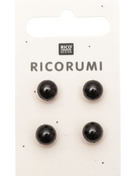 Carte de 4 yeux 8,5 mm noir Ricorumi