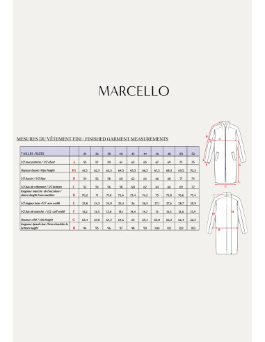 Patron de manteau Marcello - Maison Fauve