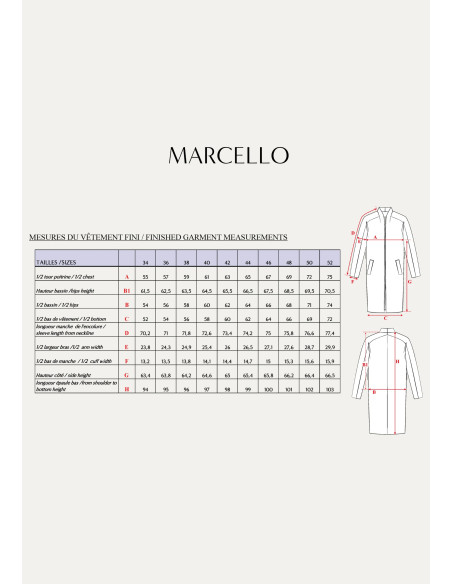 Patron de manteau Marcello - Maison Fauve