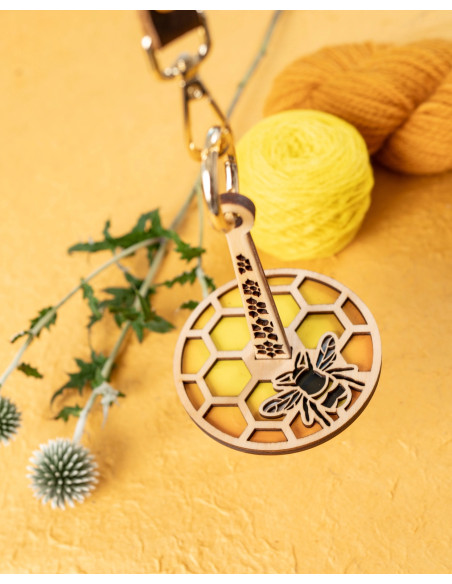 Bracelet porte pelote de laine - Abeille