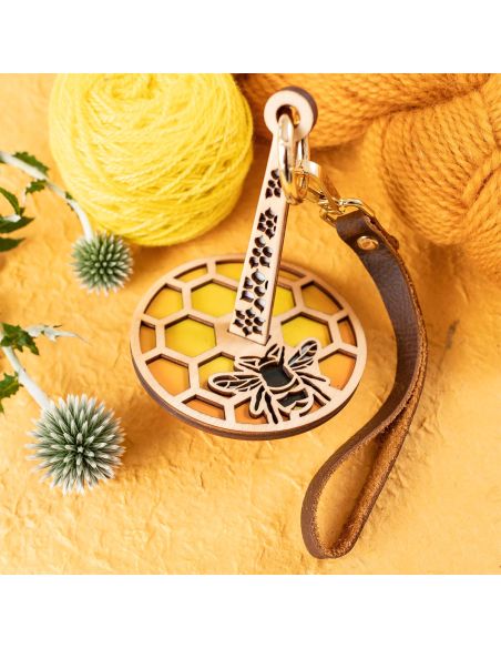 Bracelet porte pelote de laine - Abeille