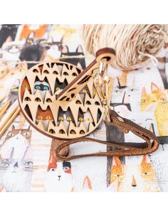 Bracelet porte pelote de laine - Chats