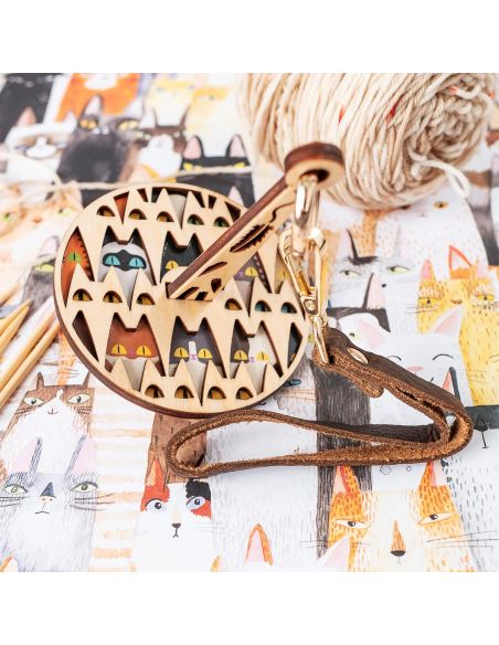 Bracelet porte pelote de laine - Chats