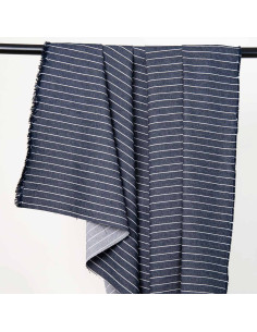 Tissu Denim Wide Stripes Mid Blue - Atelier Brunette