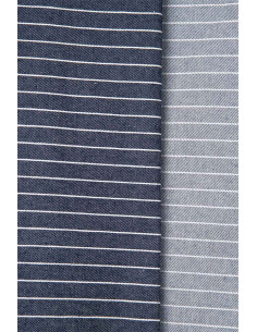 Tissu Denim Wide Stripes Mid Blue - Atelier Brunette 2