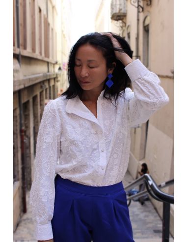 Tissu broderie anglaise Alba blanc - My Dress Made