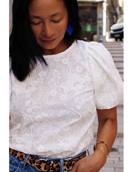 Tissu broderie anglaise Alba blanc - My Dress Made
