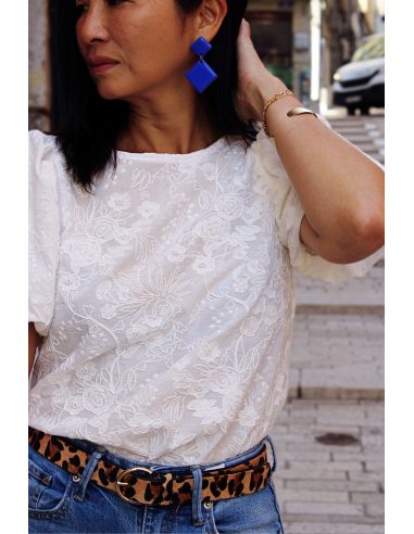 Tissu broderie anglaise Alba blanc - My Dress Made