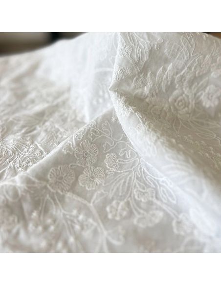 Tissu broderie anglaise Alba blanc - My Dress Made