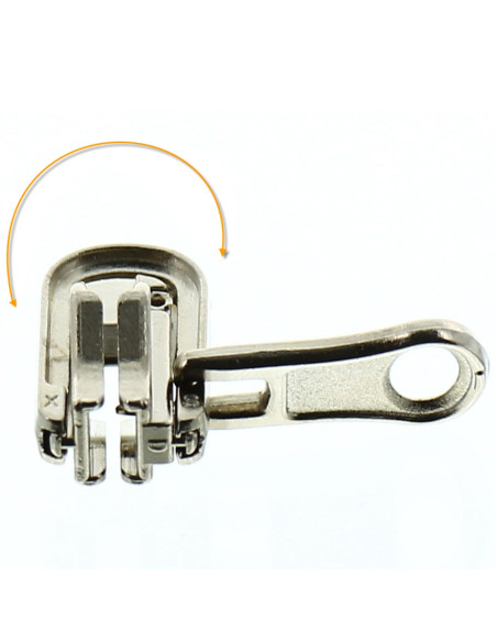 Double curseur pour fermeture synthétique 6 mm - Argent