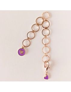 Chaînette compte-rangs petits cœurs - Violet
