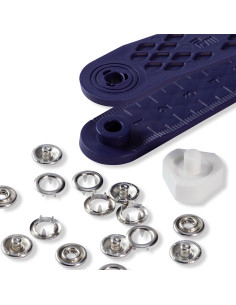 Boite de 10 boutons pression jersey Nickel avec outil 8 mm 2