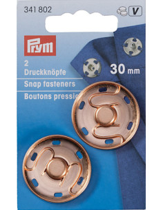 Boutons pression à coudre 30 mm - Or rose