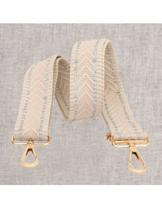 Sangle de sac chevrons avec mousquetons - Ivoire