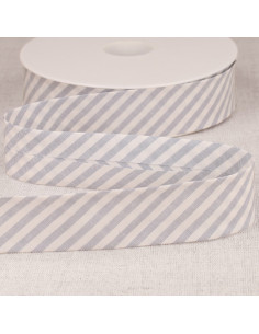 Biais rayures pastel - Bleu lavande