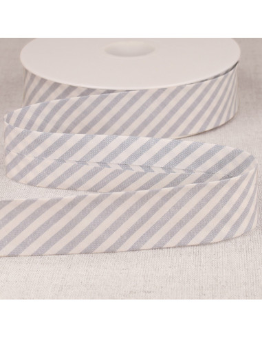Biais rayures pastel - Bleu lavande
