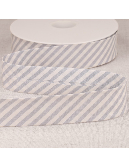 Biais rayures pastel - Bleu lavande