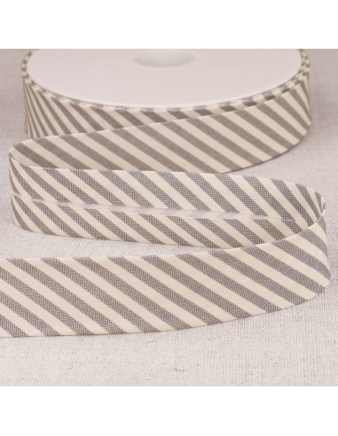 Biais rayures pastel - Gris