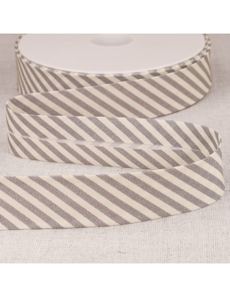 Biais rayures pastel - Gris