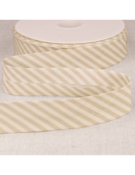 Biais rayures pastel - Beige