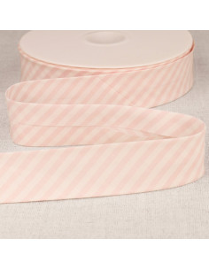 Biais rayures pastel - Rose