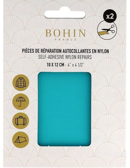 Pièces de réparation autocollantes en nylon Bohin - Bleu turquoise
