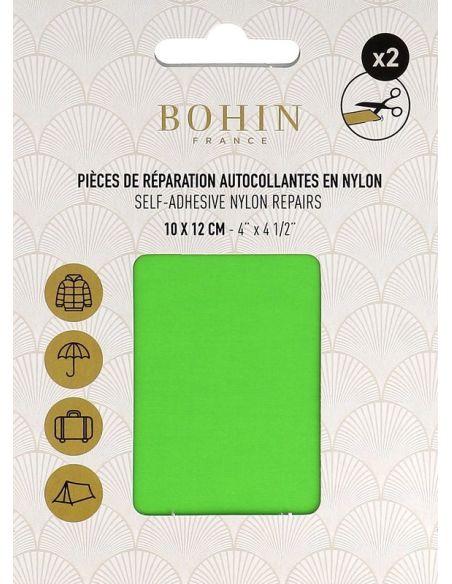 Pièces de réparation autocollantes en nylon Bohin - Vert pomme